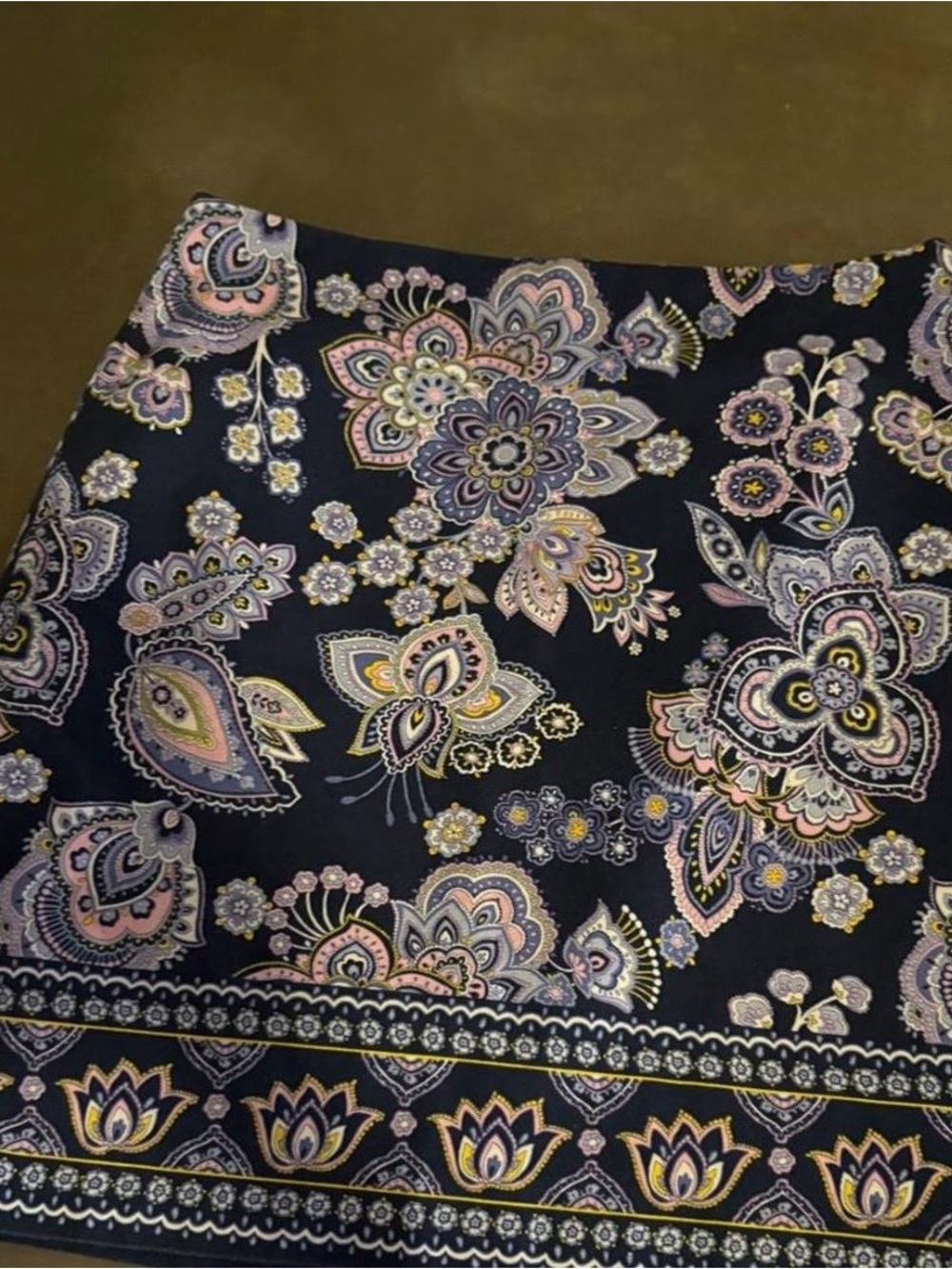 Talbots Navy Paisley Floral Mini Skirt